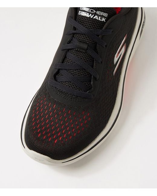 Skechers 216516 Go Walk Arch Fit 2 Sk Black Red Knit Black Red Sneakers for men