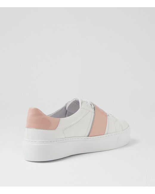 MOLLINI Camberly Mo White Pink Leather Patent White Pink Sneakers