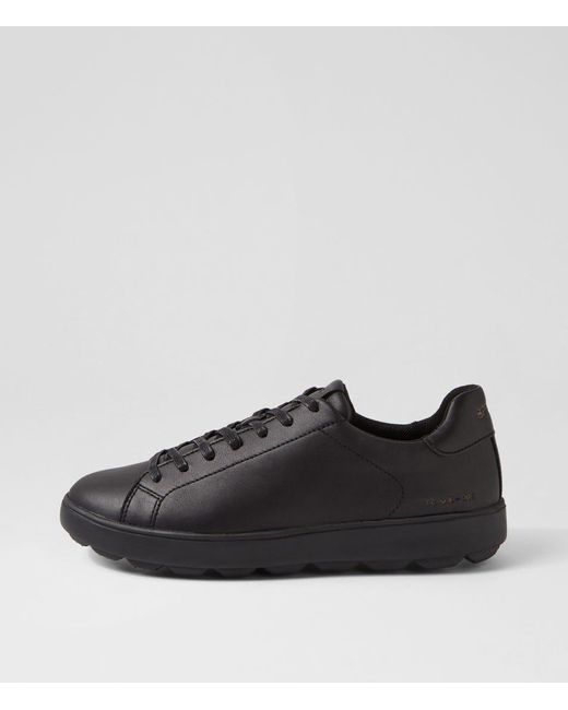 Geox Black U Spherica Ecub 1 C Ge Leather Sneakers for men