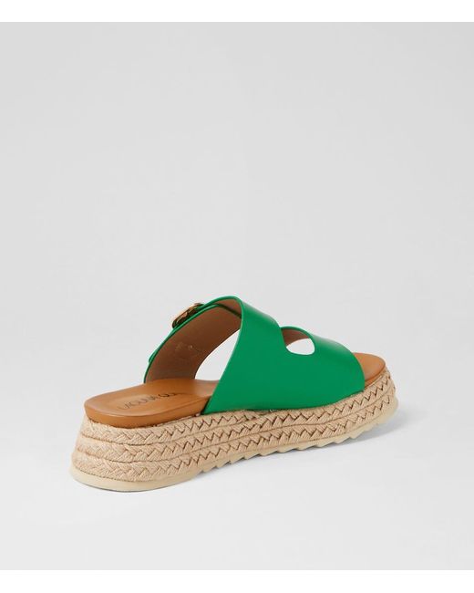 LAGUNA QUAYS Green Lively Lq Smooth Sandals