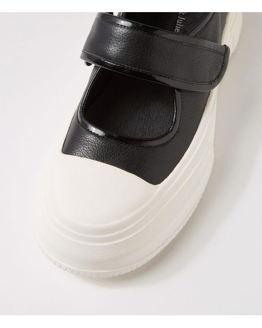 DJANGO & JULIETTE Agda Dj Black White Sole Leather Patent Black White Sole Sneakers
