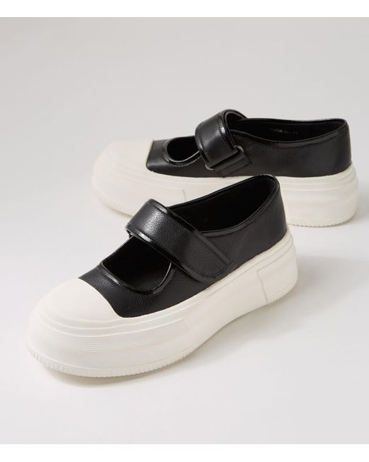 DJANGO & JULIETTE Agda Dj Black White Sole Leather Patent Black White Sole Sneakers