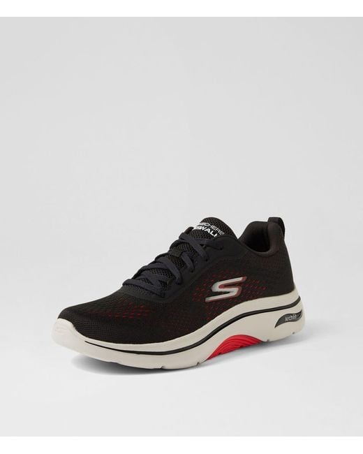 Skechers 216516 Go Walk Arch Fit 2 Sk Black Red Knit Black Red Sneakers for men