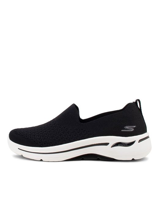 Skechers 124418 Go Walk Arch Fit D Sk Black White Sneakers | Lyst Australia
