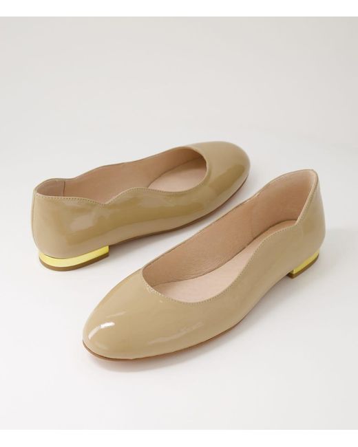 Diana Ferrari Natural Challi Df Latte Gold Heel Patent Leather Latte Gold Heel Shoes