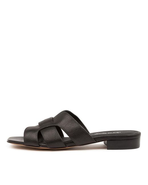 Diana Ferrari Leather Klayto Df Black Black Heel Sandals | Lyst Australia