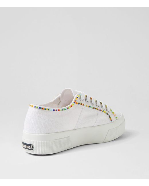 Superga 2740 Multicolor Beads S9 White Multi Canvas White Multi Sneakers
