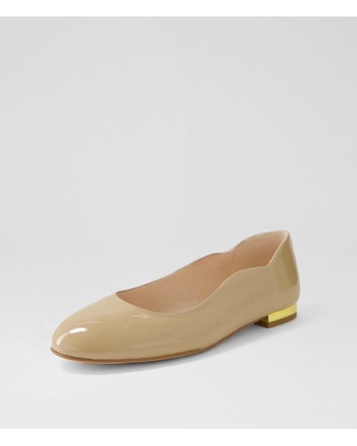 Diana Ferrari Natural Challi Df Latte Gold Heel Patent Leather Latte Gold Heel Shoes