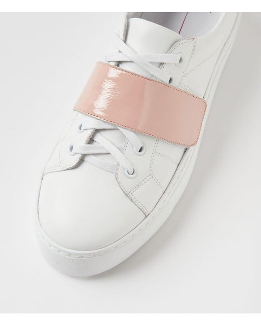 MOLLINI Camberly Mo White Pink Leather Patent White Pink Sneakers
