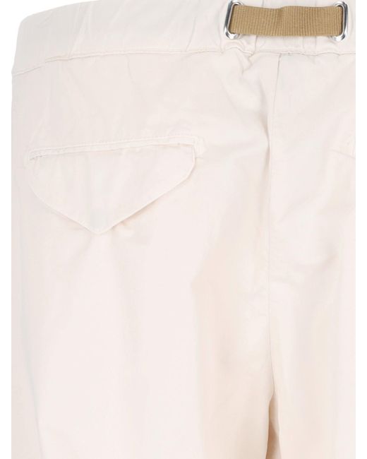 White Sand White Belt Detail Pants for men
