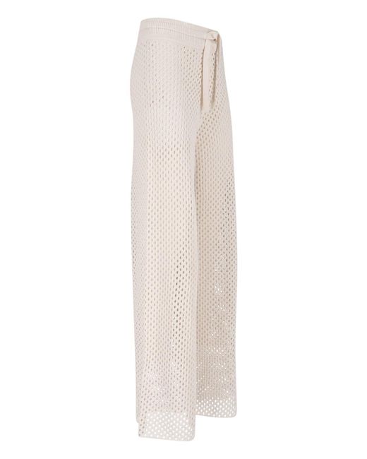 Golden Goose Deluxe Brand White Straight-Leg Trousers With Tailored Fit And