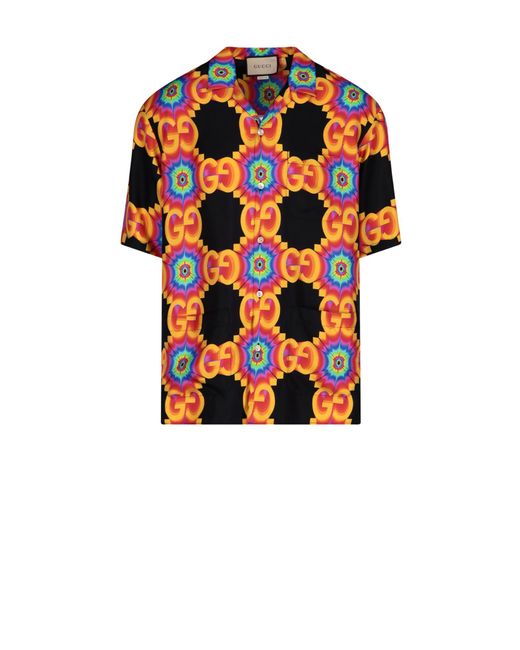 Gucci Multicolor Psychedelic Silk Shirt for men