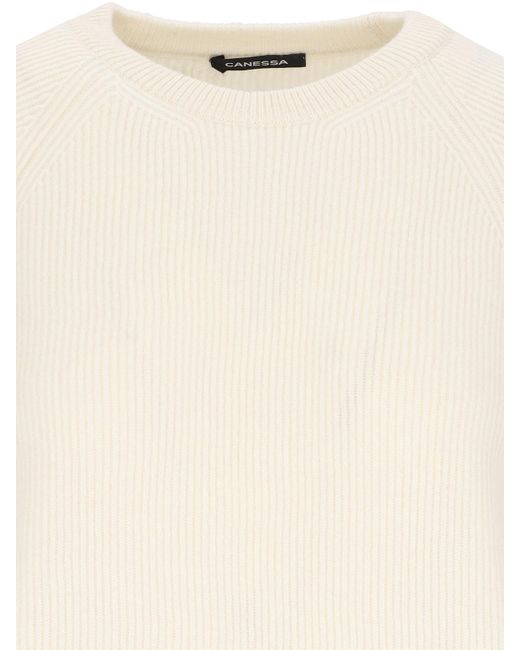 Canessa White Basic Sweater