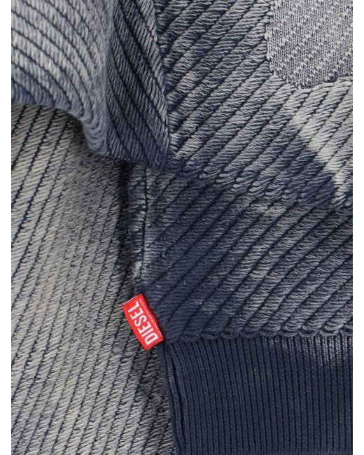 DIESEL Blue Frayed Sweater for men