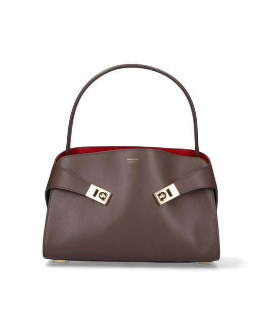 Ferragamo Brown Medium Bag "Hug Soft"