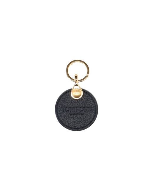 Tom Ford Blue Leather Keyring for men