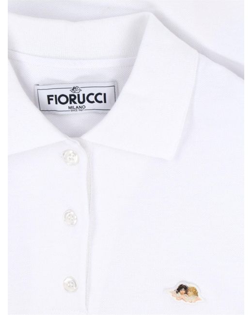 Fiorucci White Polo Shirt "angels Patch"