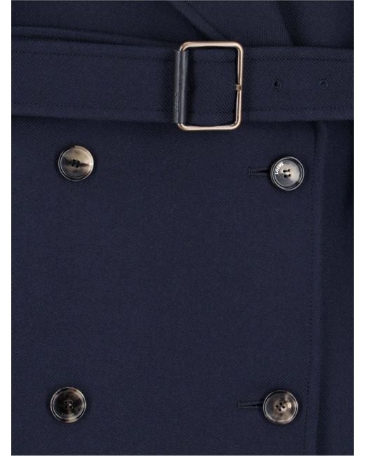 Loewe Blue Double-Breasted Wool Coat
