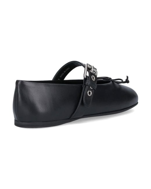 Miu Miu Black Leather Ballerina Flats