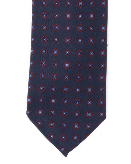 Cesare Attolini Blue Patterned Tie for men