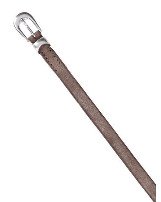 Our Legacy White Leather Belt With-Tone Buckle