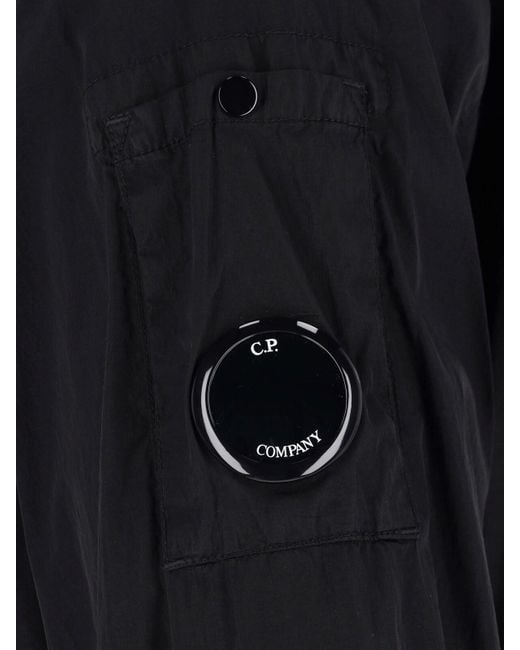 C P Company Black Logo Shirt Jacket for men