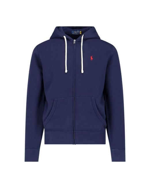 Polo Ralph Lauren Blue Zip Logo Sweatshirt for men