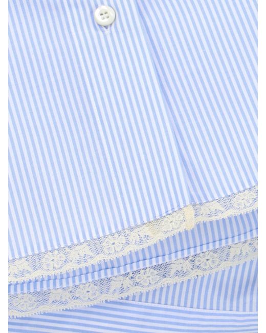 Miu Miu Blue Cropped Striped Shirt