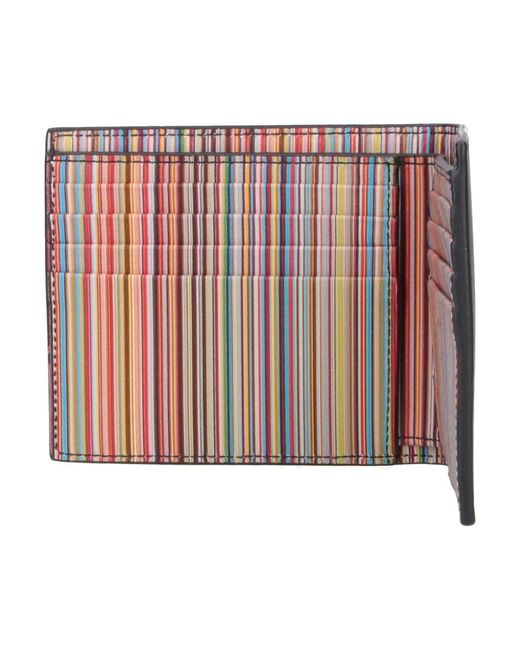 Paul Smith Gray Leather Bi-Fold Wallet for men