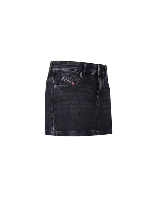 DIESEL Black Denim Mini Skirt