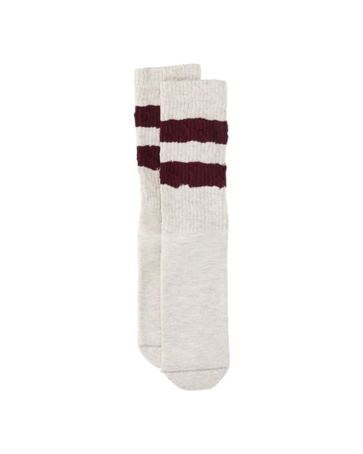 Golden Goose Deluxe Brand White Striped Socks for men