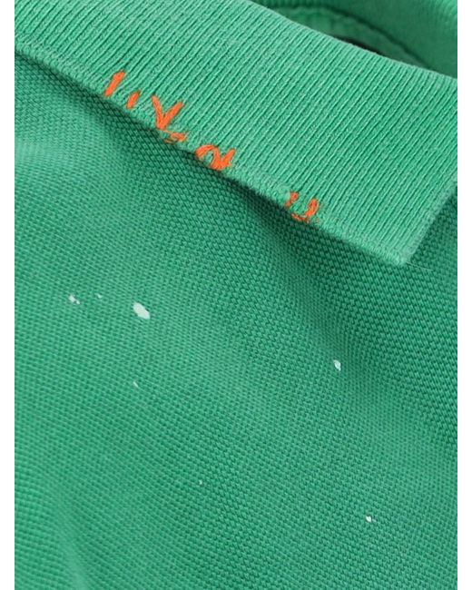 Polo Ralph Lauren Green Pony Motif Paint Splatter Polo Shirt for men