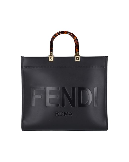 Fendi Black 'sunshine' Midi Tote Bag