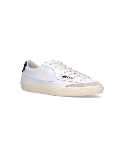 Autry White Windscape Tab Leather Sneakers for men