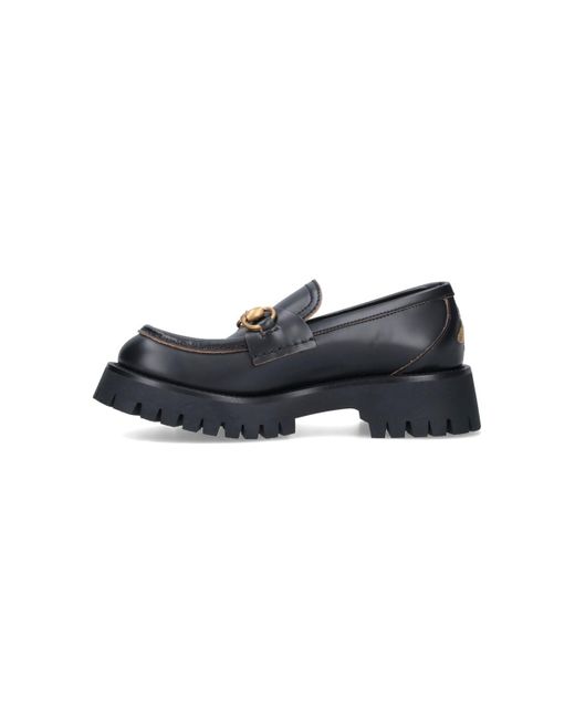Gucci Blue Carrarmato Loafers With Clamps
