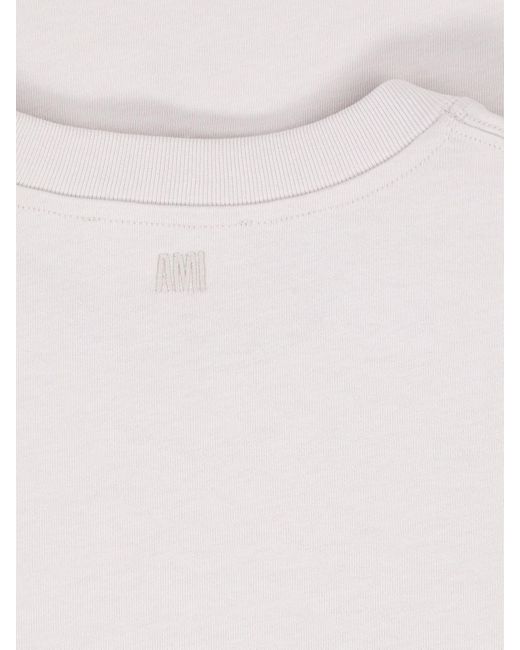 T-Shirt Logo di AMI in White da Uomo
