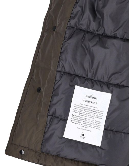 Stone Island Brown Hooded Jacket "Micro Reps" for men