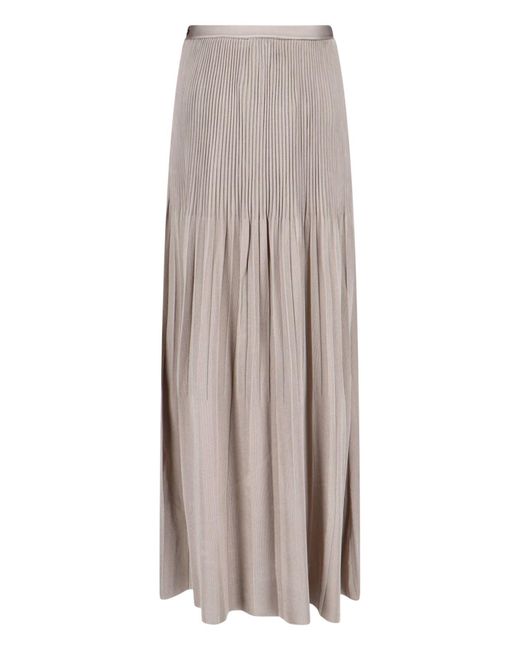 Giorgio Armani Gray Pleated Maxi Skirt