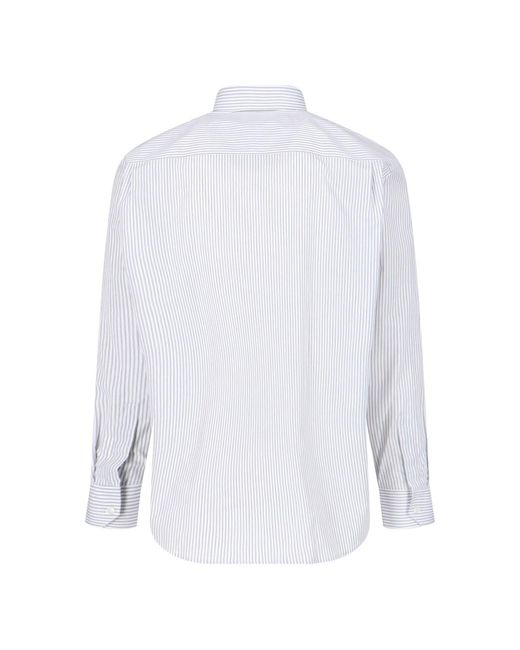 Saint Laurent White Striped Shirt for men