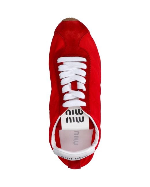 Miu Miu Red Sneakers "Plume"