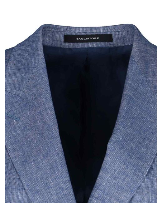 Tagliatore Blue Double-Breasted Blazer