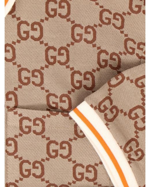 Gucci Natural Polo Shirt "Gg" for men