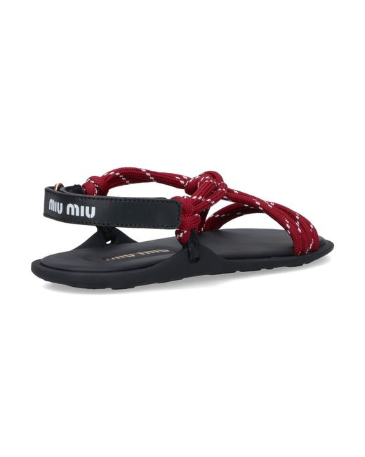Miu Miu Red 'Rivière' Sandals