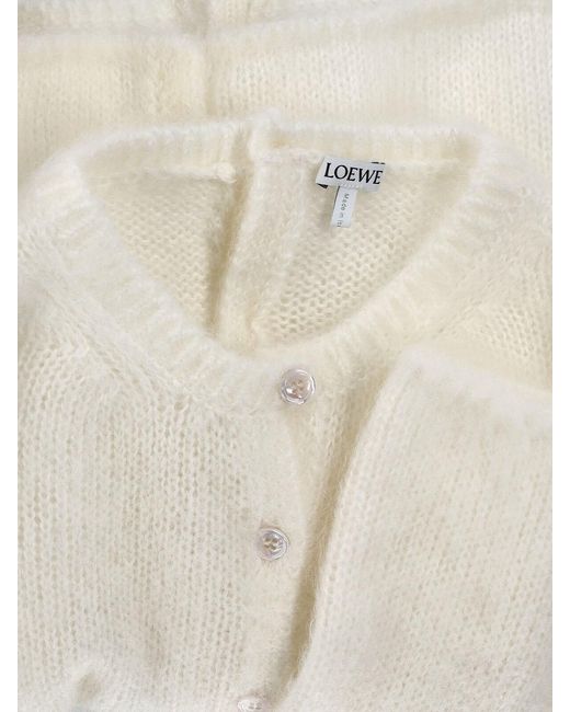 Loewe White Mohair Blend Cardigan