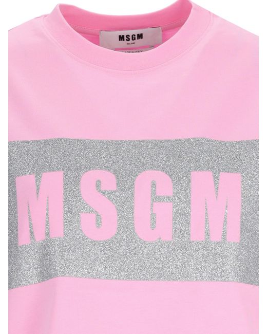 MSGM Pink Printed T-shirt