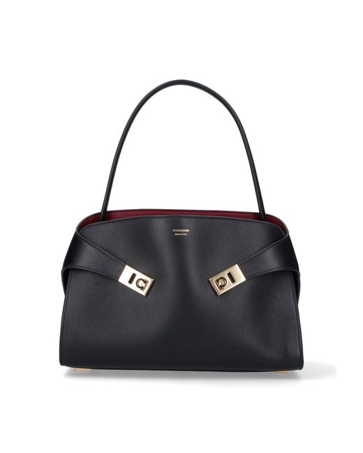 Ferragamo Black Medium Bag "Hug Soft"