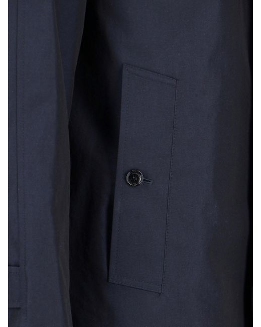 Burberry 'car Coat' Trench Coat in Blue for Men | Lyst