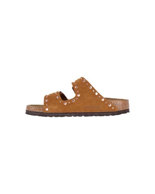Birkenstock White Arizona Rivet Sandals