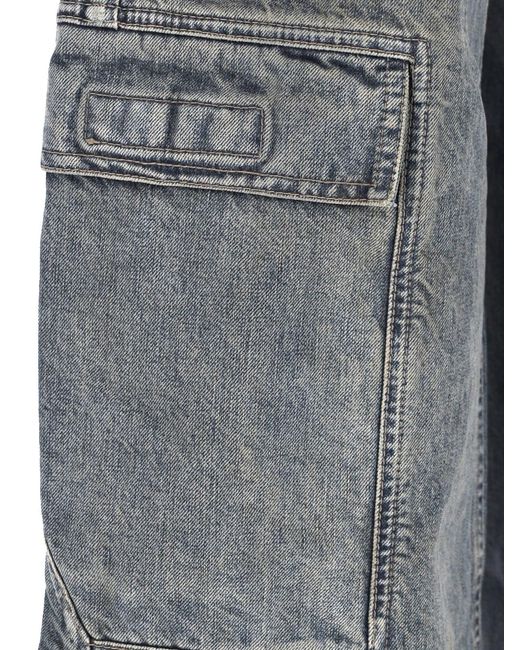 Rick Owens Gray Wide Jeans "Double Cargo" for men