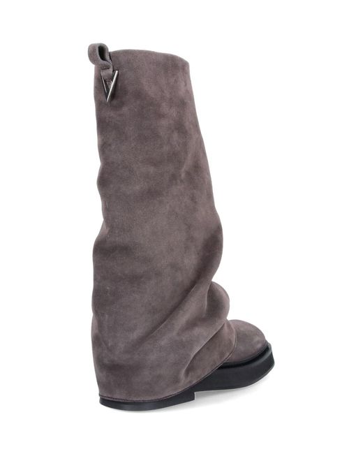 The Attico Brown Sleek Zip-Front Chelsea Boots For